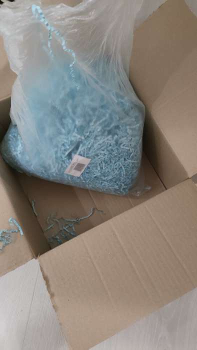 Фотография покупателя товара Наполнитель бумажный для подарков, голубой, 50 г - Фото 2