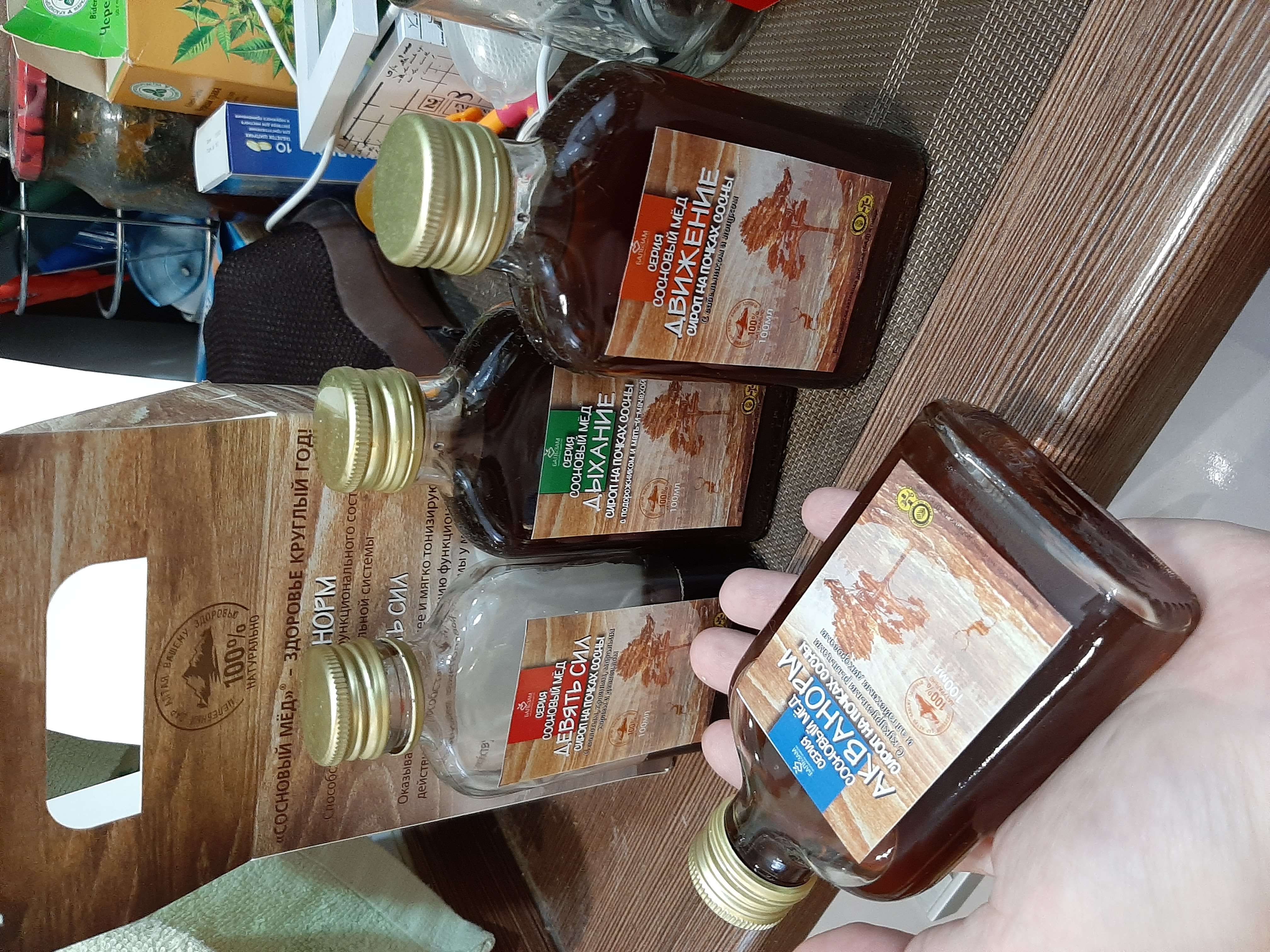 Фотография покупателя товара Подарочный набор сиропов Сосновый мёд, 4 шт. по 100 мл - Фото 1