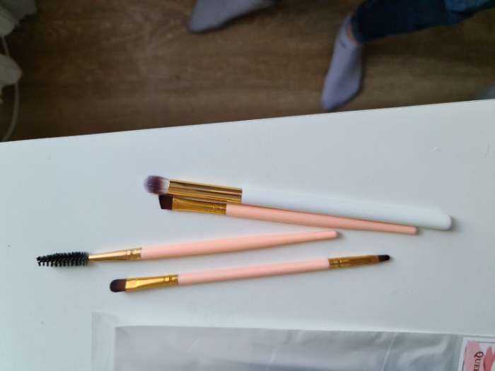Фотография покупателя товара Набор кистей для макияжа, 3 предмета, цвет розовый