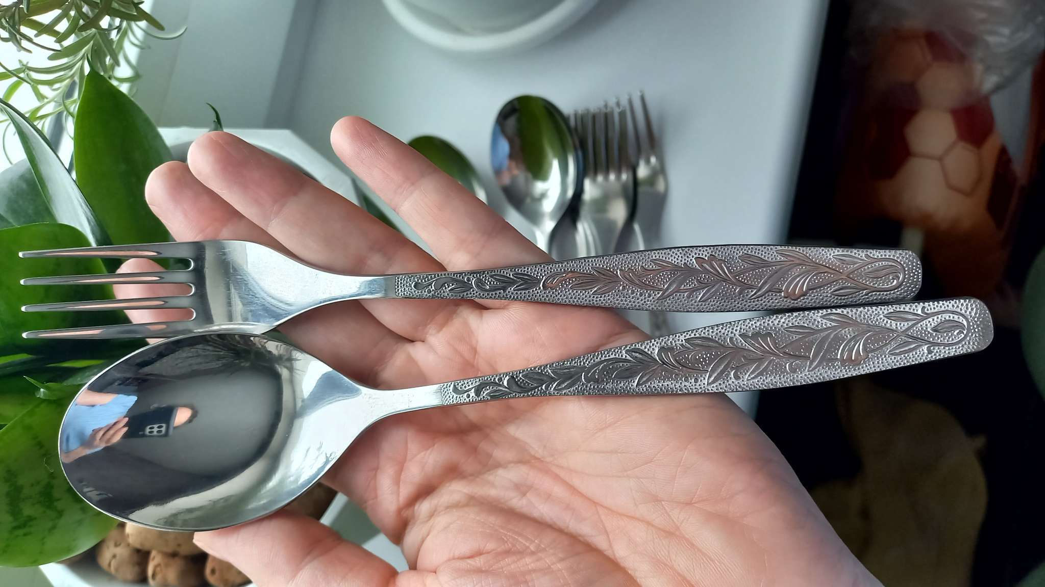 Фотография покупателя товара Ложка столовая «Уралочка», длина 19.5 см, толщина 2 мм, цвет серебряный - Фото 1