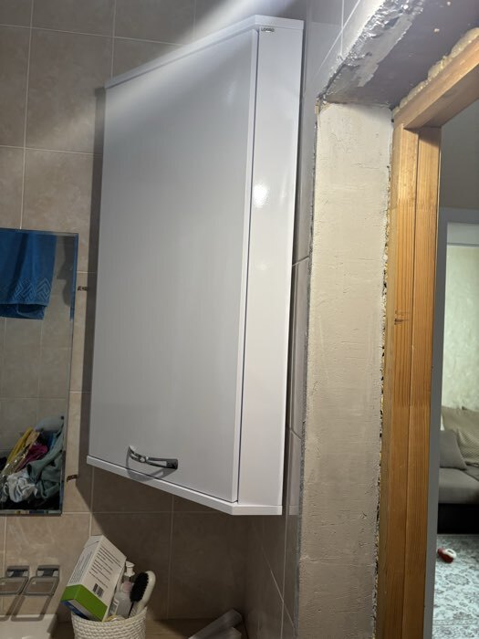 Фотография покупателя товара Шкаф угловой для ванной комнаты, 400×400×900 мм, цвет белый - Фото 1