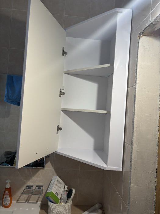 Фотография покупателя товара Шкаф угловой для ванной комнаты, 400×400×900 мм, цвет белый - Фото 2