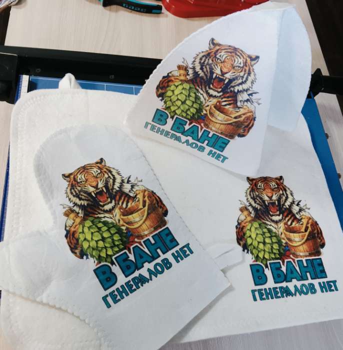 Фотография покупателя товара Коврик - сидушка для бани и сауны, 44×34 см, 70% полиэфир, 30% шерсть, белый, «Добропаровъ» - Фото 2