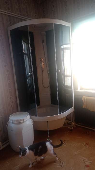Фотография покупателя товара Душ.кабина DOMANI-Spa Delight 88 high, поддон 45 см, черные стенки, 80×80 см, тонированное - Фото 9