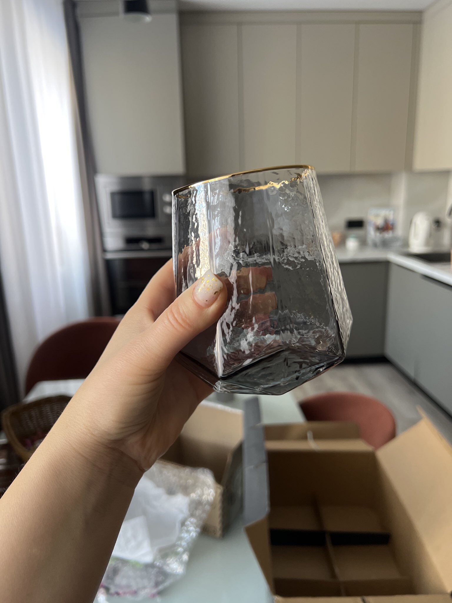 Фотография покупателя товара Набор стаканов Magistro «Дарио», 450 мл, 10×11.5 см, 6 шт., стекло, тиффани - Фото 2