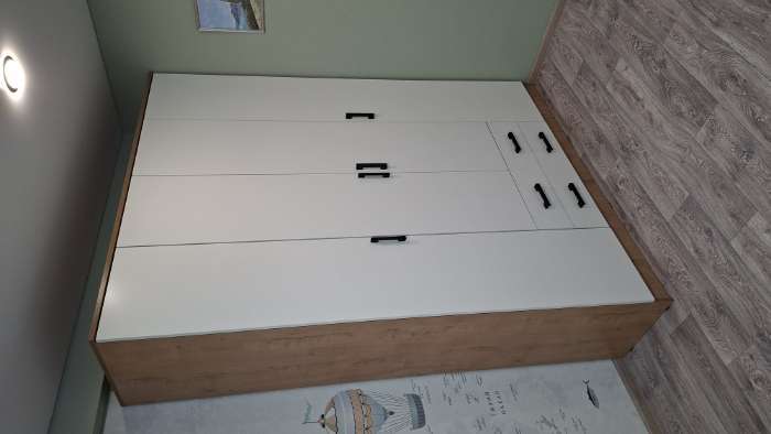 Фотография покупателя товара Шкаф прямой четырёхстворчатый «Квадро», 2 ящика, 1600×487×2200 мм, цвет венге/лоредо - Фото 3