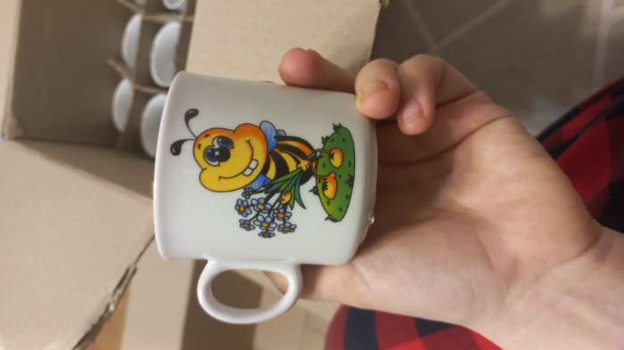 Фотография покупателя товара Кружка детская Добрушский завод «Лесовичок», 200 мл, фарфор, белая, рисунок МИКС - Фото 2