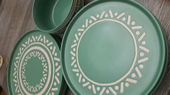 Фотография покупателя товара Тарелка новогодняя плоская «Снежная сказка», d=21.7 см, ручная работа - Фото 1