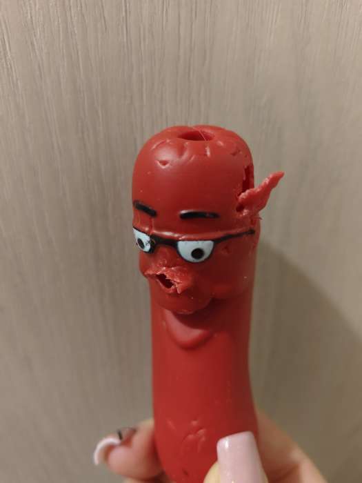 Фотография покупателя товара Игрушка для собак «3 сосиски», 50 см, на канате, винил, цвет МИКС - Фото 7