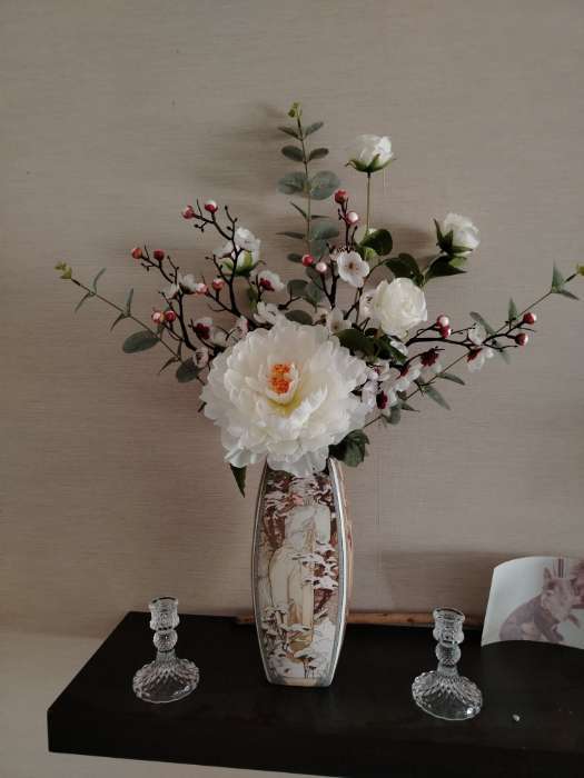 Фотография покупателя товара Цветы искусственные «Роза кустовая», h=80 см, белые - Фото 1