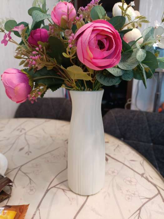 Фотография покупателя товара Ваза для цветов с подставкой пластиковая, 20×6 см, 1000 мл - Фото 1