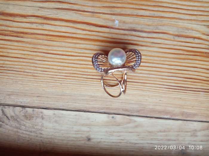 Фотография покупателя товара Кольцо для платка "Трилистник", цвет радужно-белый в золоте - Фото 2