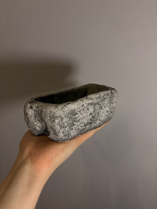 Фотография покупателя товара Декоративный горшок-бонсай для кактусов и суккулентов «Камень», 14×8×5 см, бетон, Greengo - Фото 1