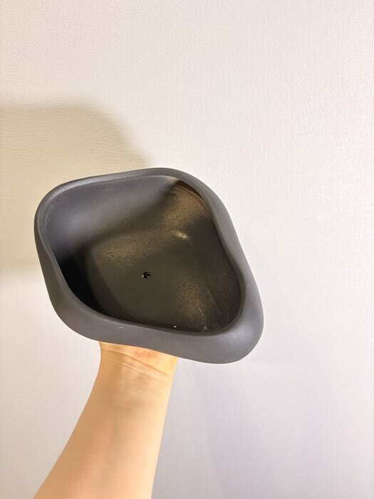 Фотография покупателя товара Горшок для для кактусов и суккулентов «Бонсай малый», 600 мл, 17×14×7 см, керамика, с поддоном, чёрный - Фото 15