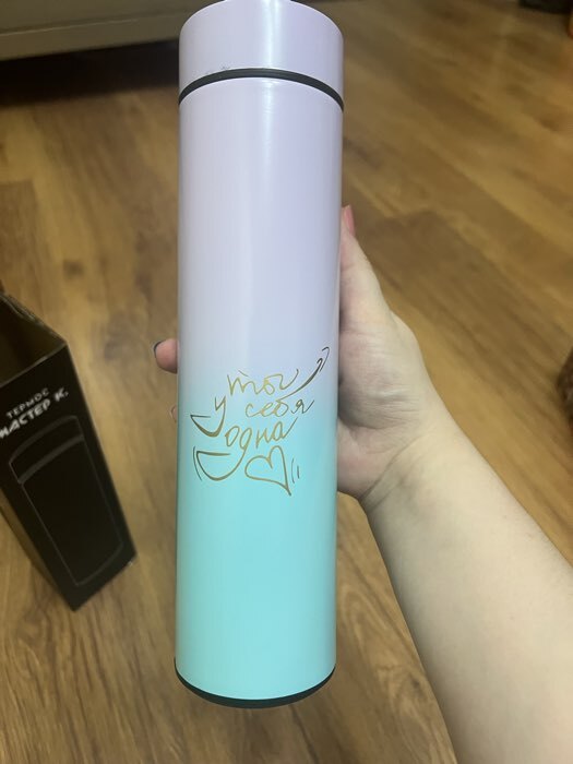 Фотография покупателя товара Термос «Ты у себя одна», 500 мл, с ситечком, с датчиком температуры