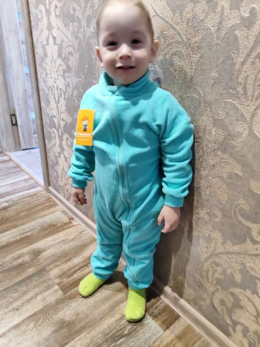 Фотография покупателя товара Комбинезон детский флисовый, коричневый, рост 80-86 см - Фото 2