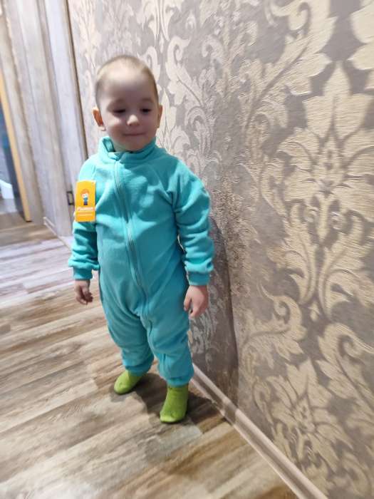 Фотография покупателя товара Комбинезон детский флисовый, коричневый, рост 80-86 см - Фото 4