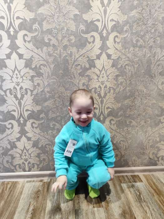 Фотография покупателя товара Комбинезон детский флисовый, коричневый, рост 80-86 см - Фото 3