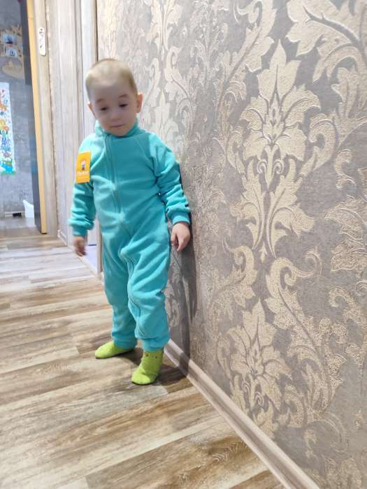 Фотография покупателя товара Комбинезон детский флисовый, коричневый, рост 80-86 см - Фото 1