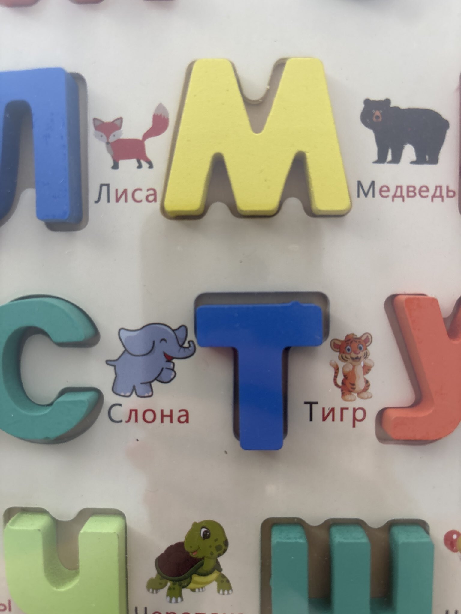 Фотография покупателя товара Сортер - вкладыш «Русский алфавит» деревянный, для детей - Фото 4