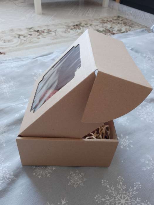 Фотография покупателя товара Коробка самосборная, с окном, крафт, 19×18×9 см - Фото 1