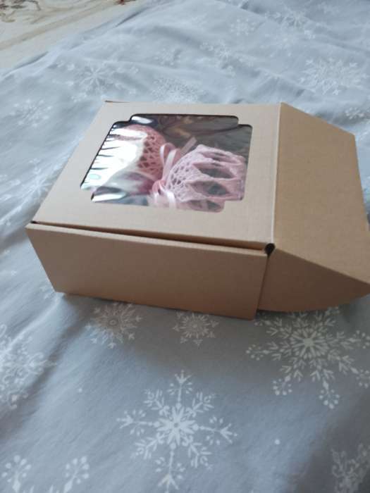 Фотография покупателя товара Коробка самосборная, с окном, крафт, 19×18×9 см - Фото 2