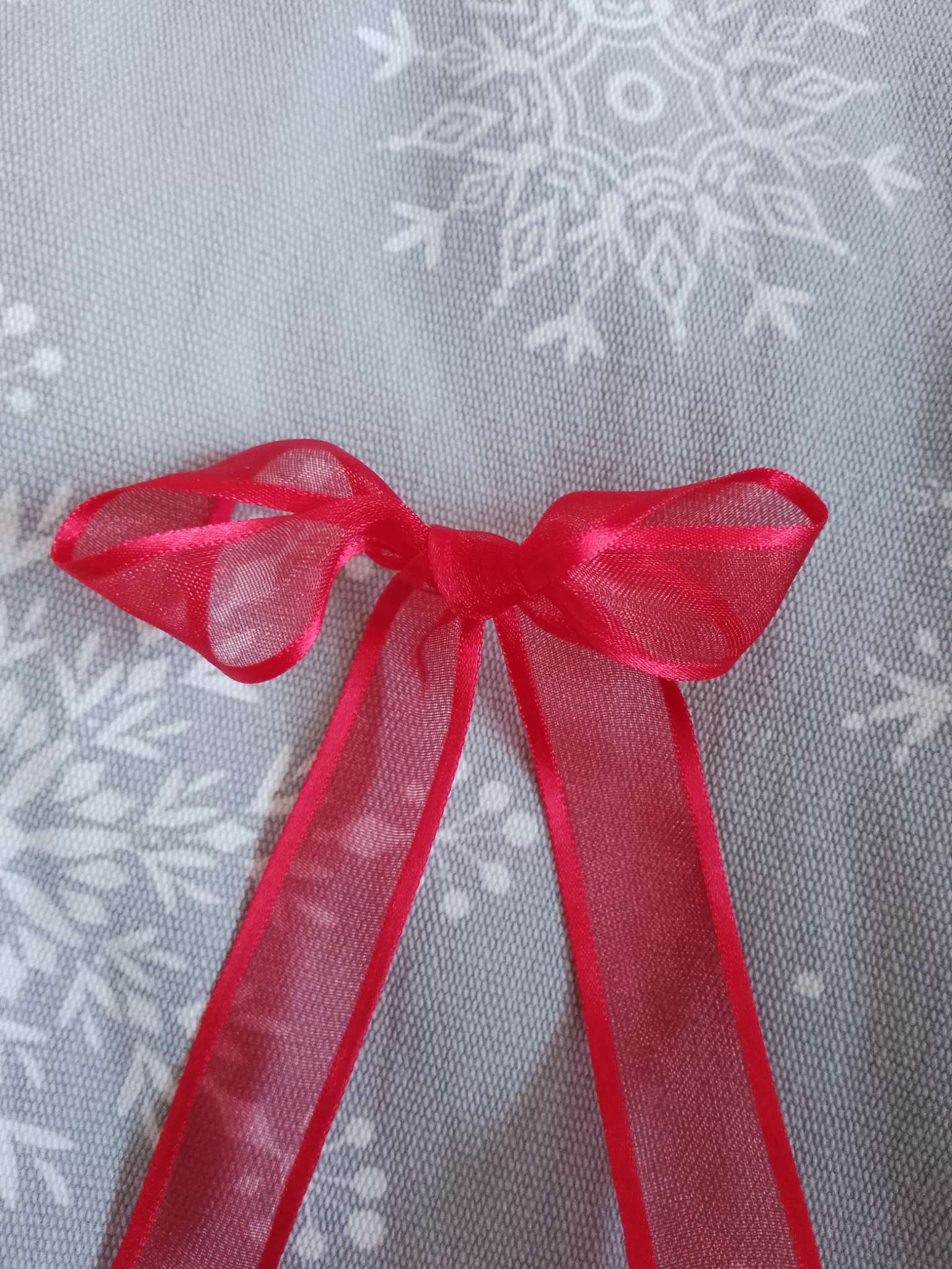 Фотография покупателя товара Лента декоративная, капроновая/атласная, 20 мм, 18±1 м, красная - Фото 2