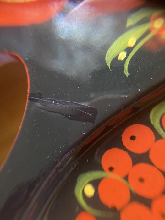 Фотография покупателя товара Поднос деревянный с ручками «Хохлома», овал, ручная роспись, 41×25 см - Фото 5