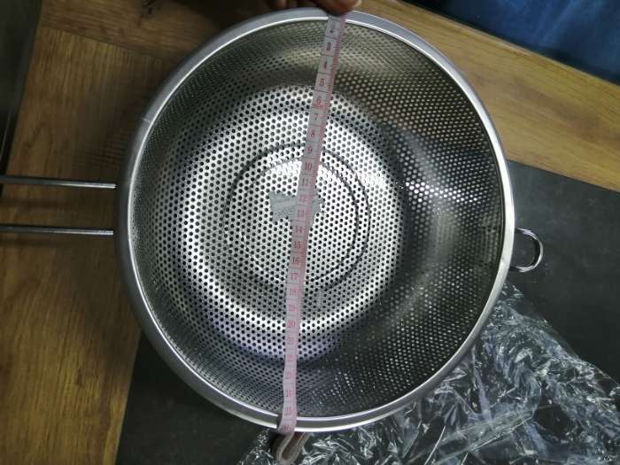 Фотография покупателя товара Дуршлаг из нержавеющей стали «Марко», d=16,5 см, длинная ручка, цвет хромированный - Фото 4