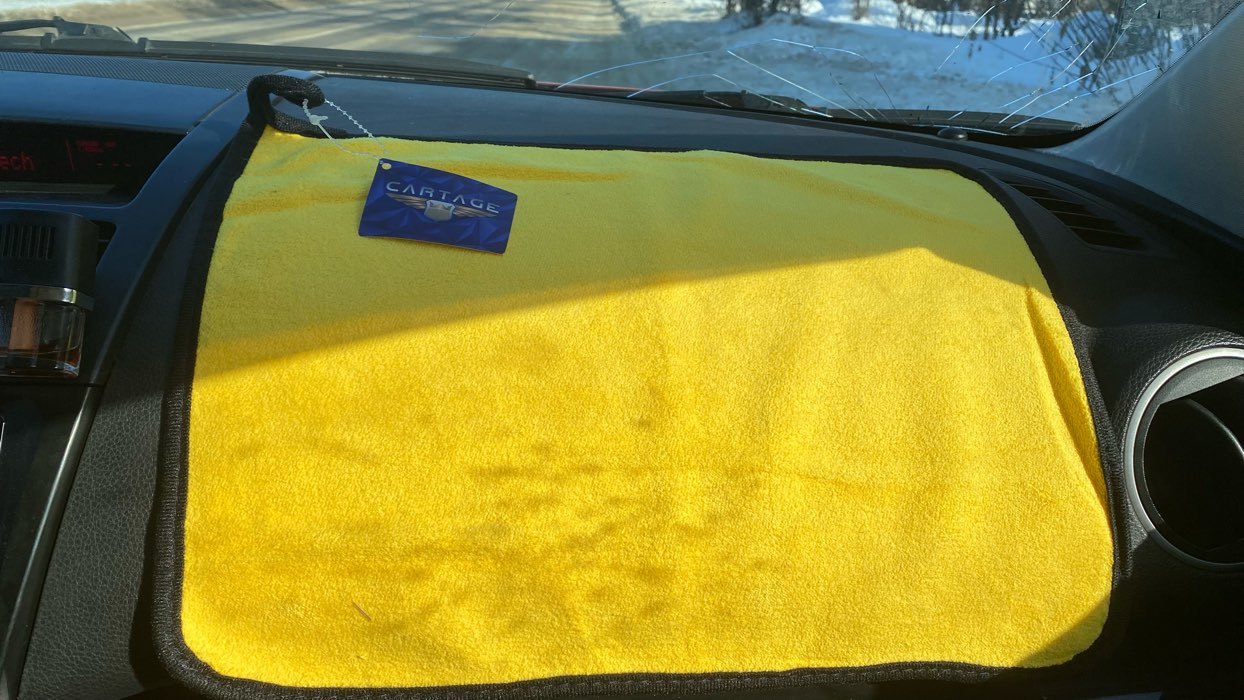 Фотография покупателя товара Тряпка для мытья авто, CARTAGE, микрофибра, 400 г/м², 30×40 cм, желто-серая