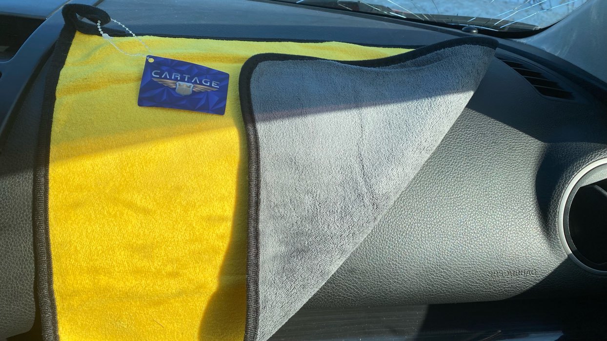 Фотография покупателя товара Тряпка для мытья авто, CARTAGE, микрофибра, 400 г/м², 30×40 cм, желто-серая - Фото 5