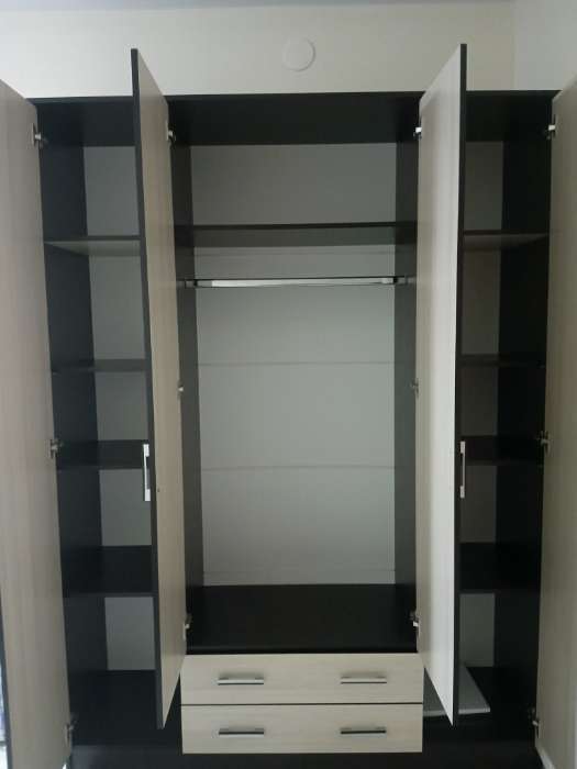 Фотография покупателя товара Шкаф прямой четырёхстворчатый «Квадро», 2 ящика, 1600×487×2200 мм, цвет венге/лоредо - Фото 12