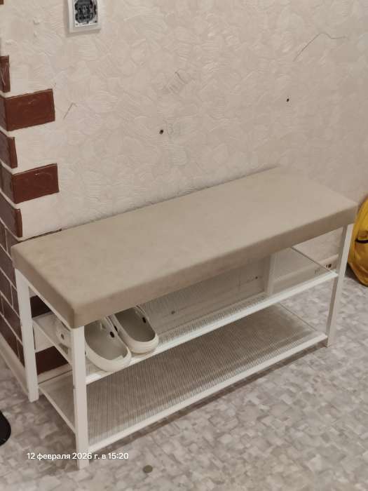 Фотография покупателя товара Банкетка «Торонто 33C», 88.5×30×49 см, каркас белый, сиденье бежевое - Фото 1