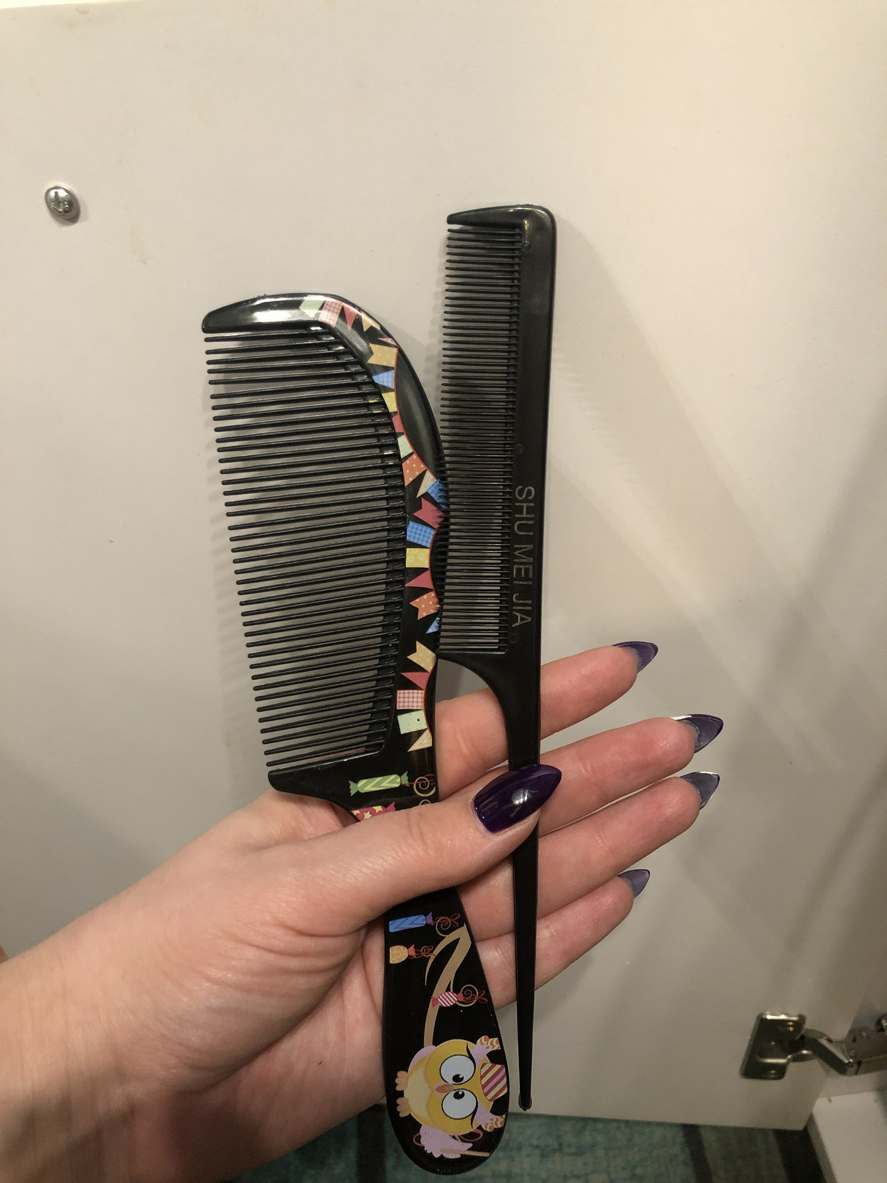 Фотография покупателя товара Набор расчёсок, 2 предмета, цвет чёрный