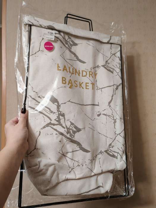 Фотография покупателя товара Корзина для белья складная Доляна «Монро», 40×26×50 см, белая - Фото 1