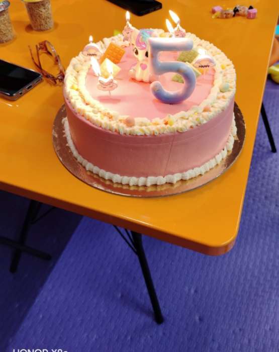 Фотография покупателя товара Свеча в торт «Белый мрамор», цифра 3, ГИГАНТ, 9 см - Фото 1