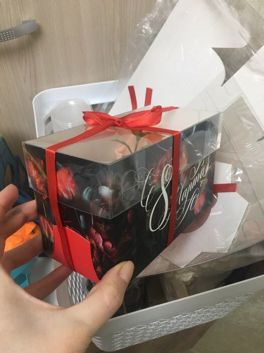 Фотография покупателя товара Коробка для капкейков, кондитерская упаковка с пластиковой крышкой, 2 ячейки, «23 февраля», 16×8×10 см - Фото 3