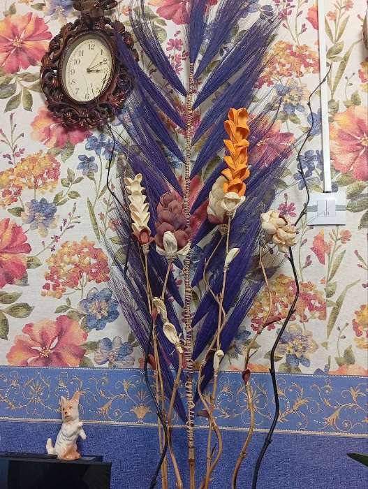 Фотография покупателя товара Сухоцвет на бамбуковом стебле, 250 см, фиолетовый - Фото 1