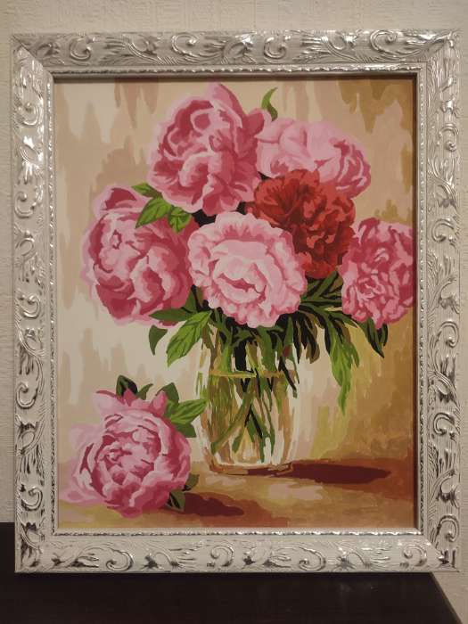 Фотография покупателя товара Картина по номерам на холсте с подрамником «Пионы» 40×50 см - Фото 2