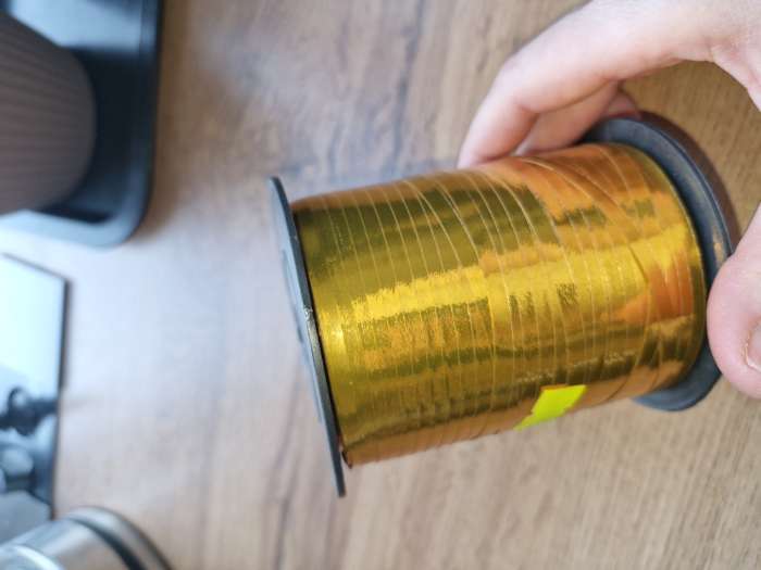 Фотография покупателя товара Лента для декора и подарков, золото, металлизированная, 0.5 см × 250 м - Фото 5