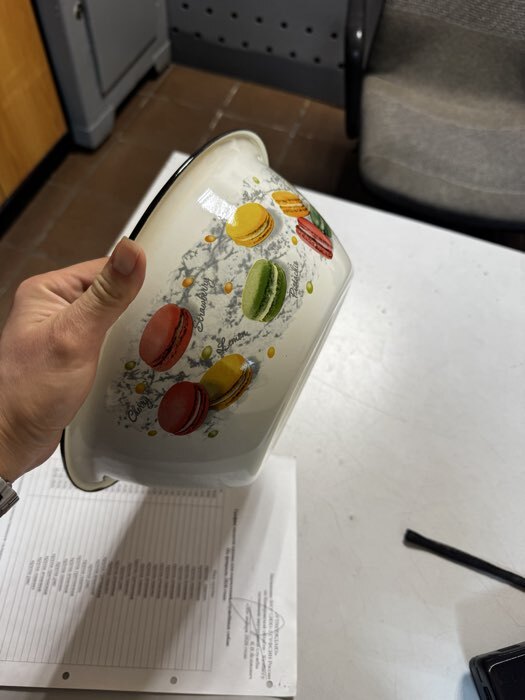 Фотография покупателя товара Миска эмалированная, 4 л, деколь МИКС, белая - Фото 6