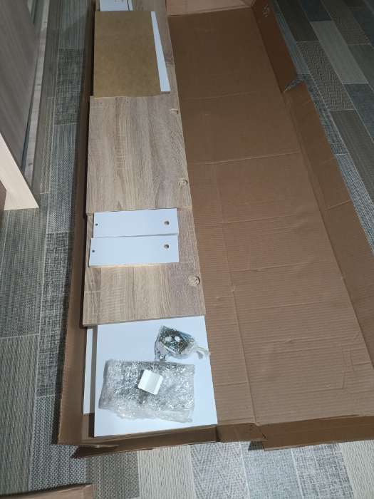 Фотография покупателя товара Шкаф - пенал напольный для ванной комнаты «Клик Мебель», 650×300×1850 мм, цвет белый/дуб сонома - Фото 2