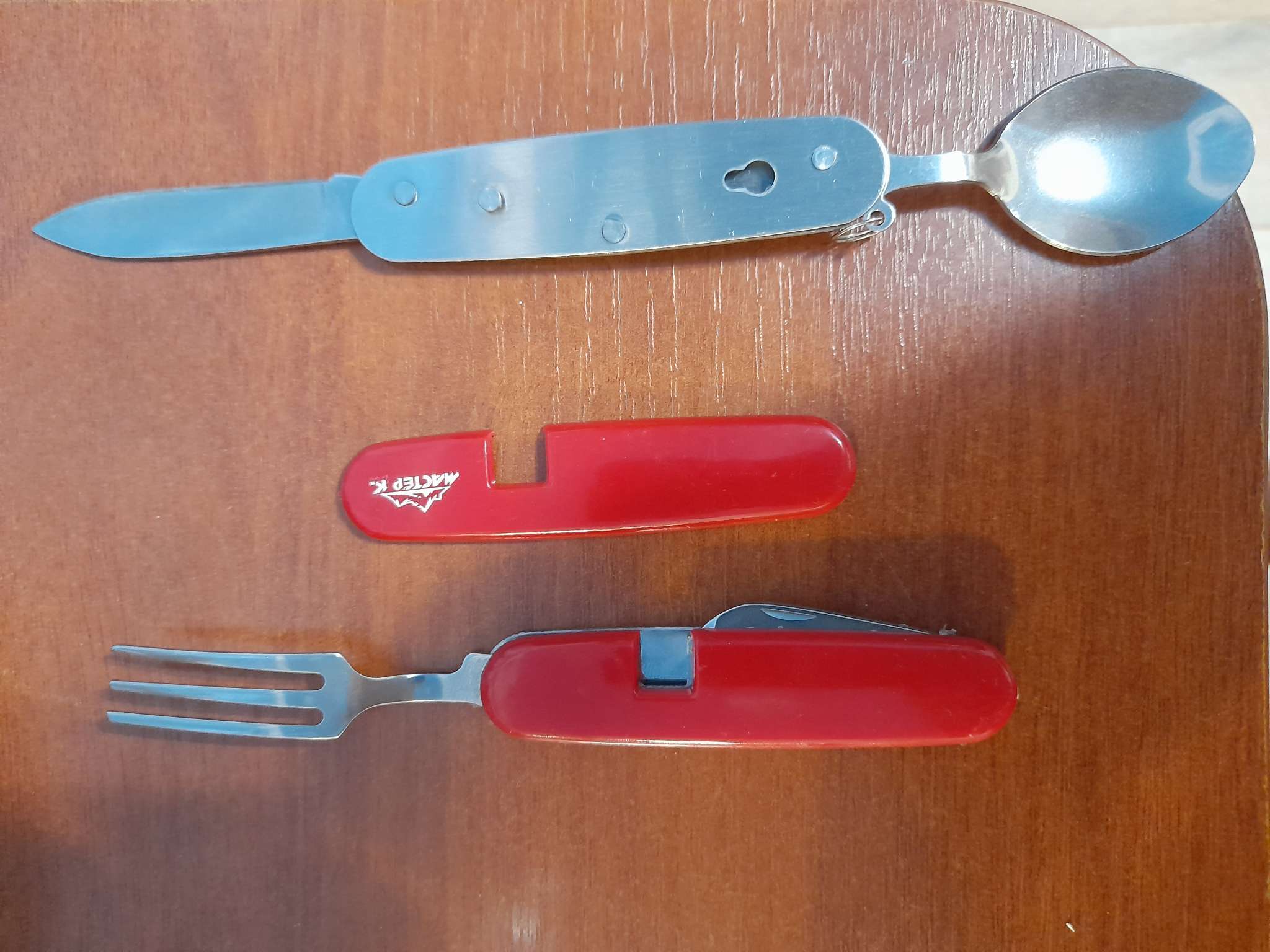 Фотография покупателя товара Набор туриста 4 в 1: нож, вилка, ложка, открывалка, цвет МИКС - Фото 3