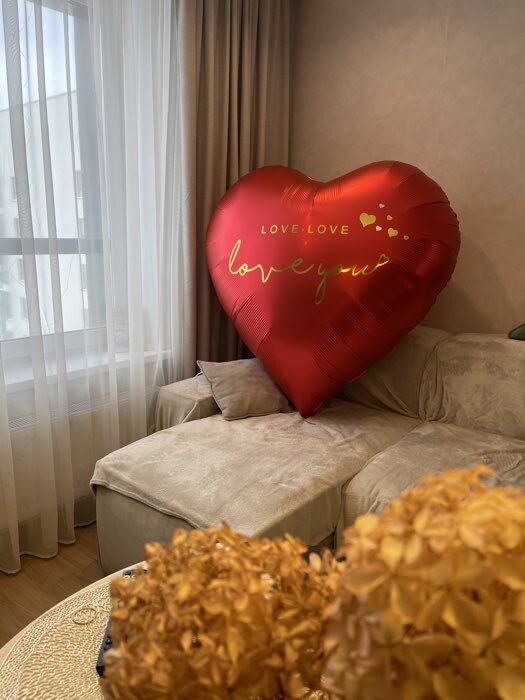 Фотография покупателя товара Воздушный шар фольгированный 63" «Сердце», фуксия - Фото 1
