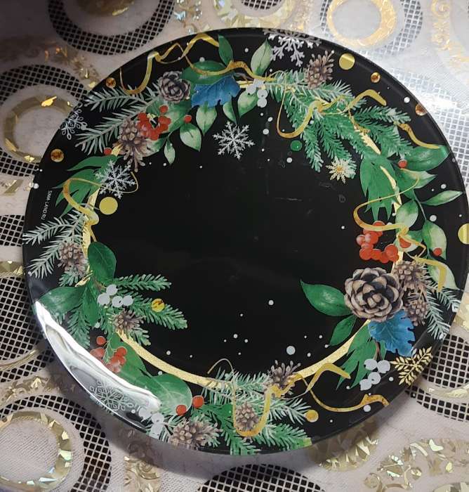 Фотография покупателя товара Тарелка новогодняя плоская «Лесная сказка», d=20 см - Фото 1