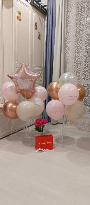 Фотография покупателя товара Воздушные шары латексные 12" «С днём рождения, Доченька. Ты лучшая», 50 шт. - Фото 1