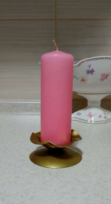 Фотография покупателя товара Свеча - цилиндр, 4×12 см, 20ч, серебро - Фото 2