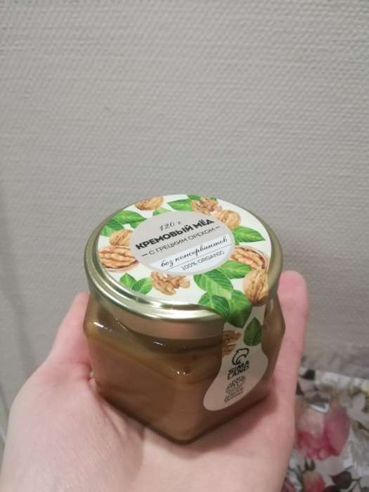 Фотография покупателя товара Мёд кремовый ORGANIC,с грецким орехом, 120 г. - Фото 1
