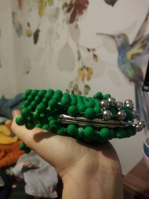 Фотография покупателя товара Фермуар пришивной «Полукруг» 10 см, цвет серебряный - Фото 1