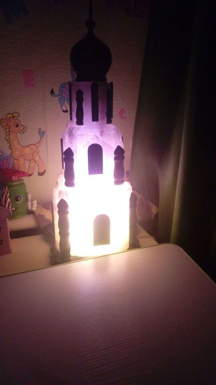 Фотография покупателя товара Соляной светильник "Церковь" 15 кг, цветной, цельный кристалл - Фото 1